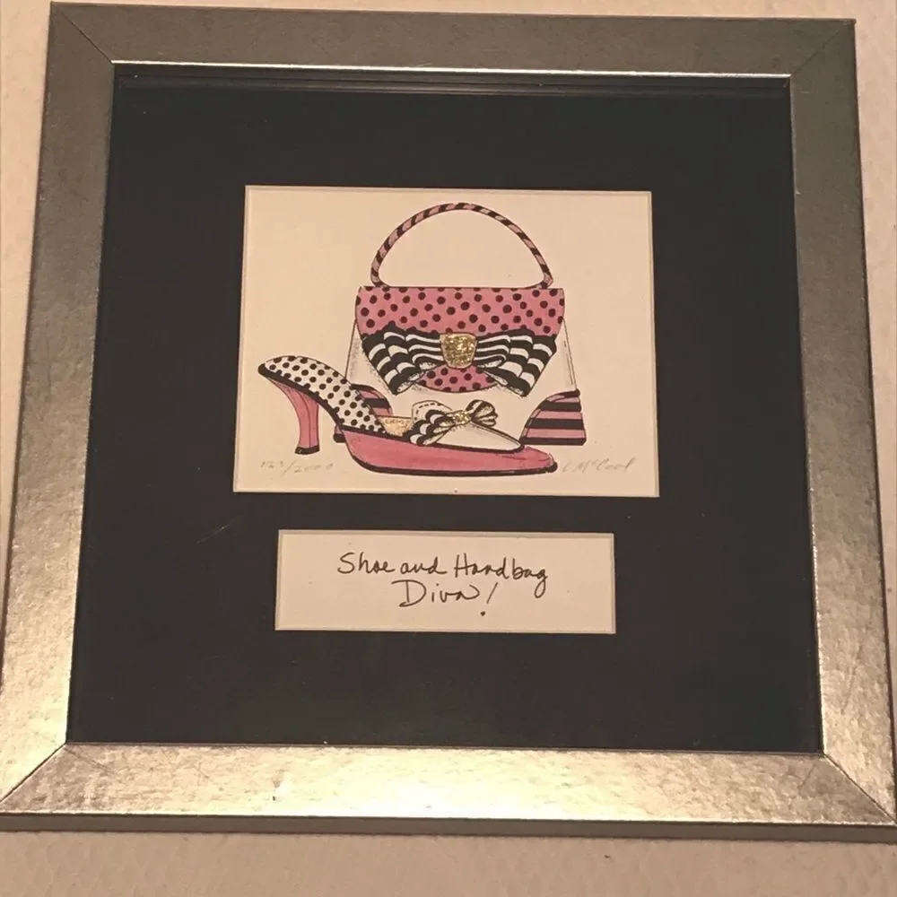 Watercolor “Shoe and Handbag Diva” 9.25”x9.25”